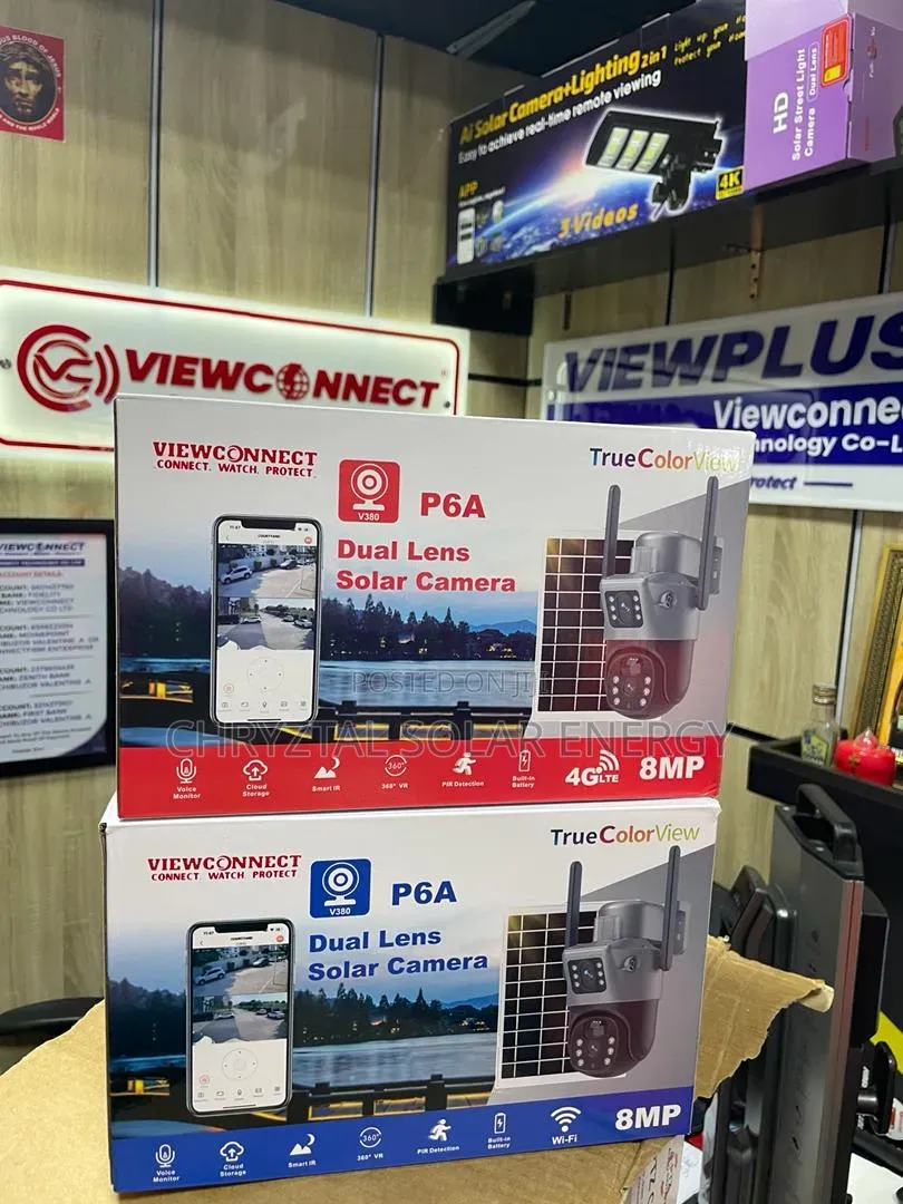 V380 Dual Lens Solar Camera Features 8mp Resolution and 3600 Rotation