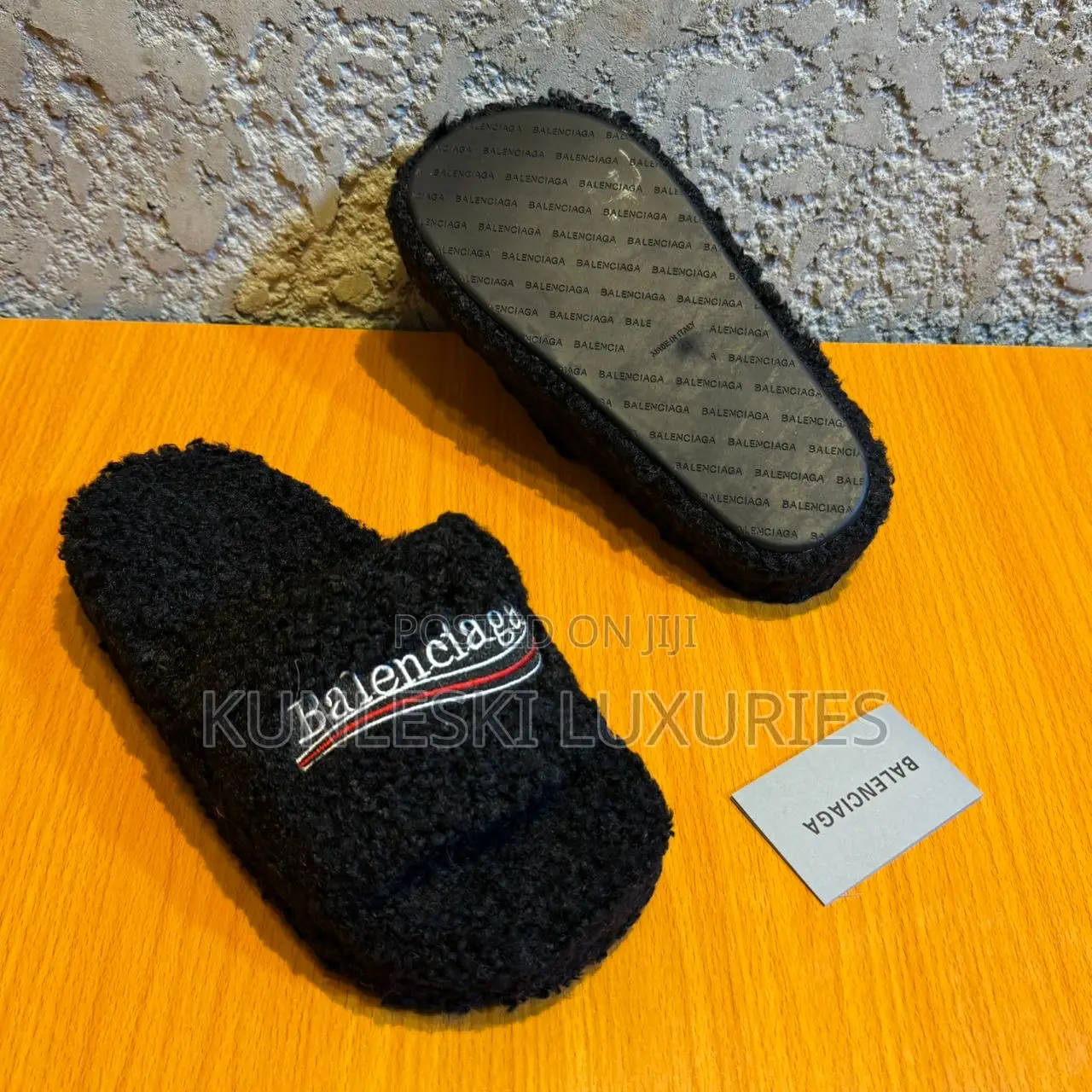 Original Balenciaga Furry Big Sole Slides
