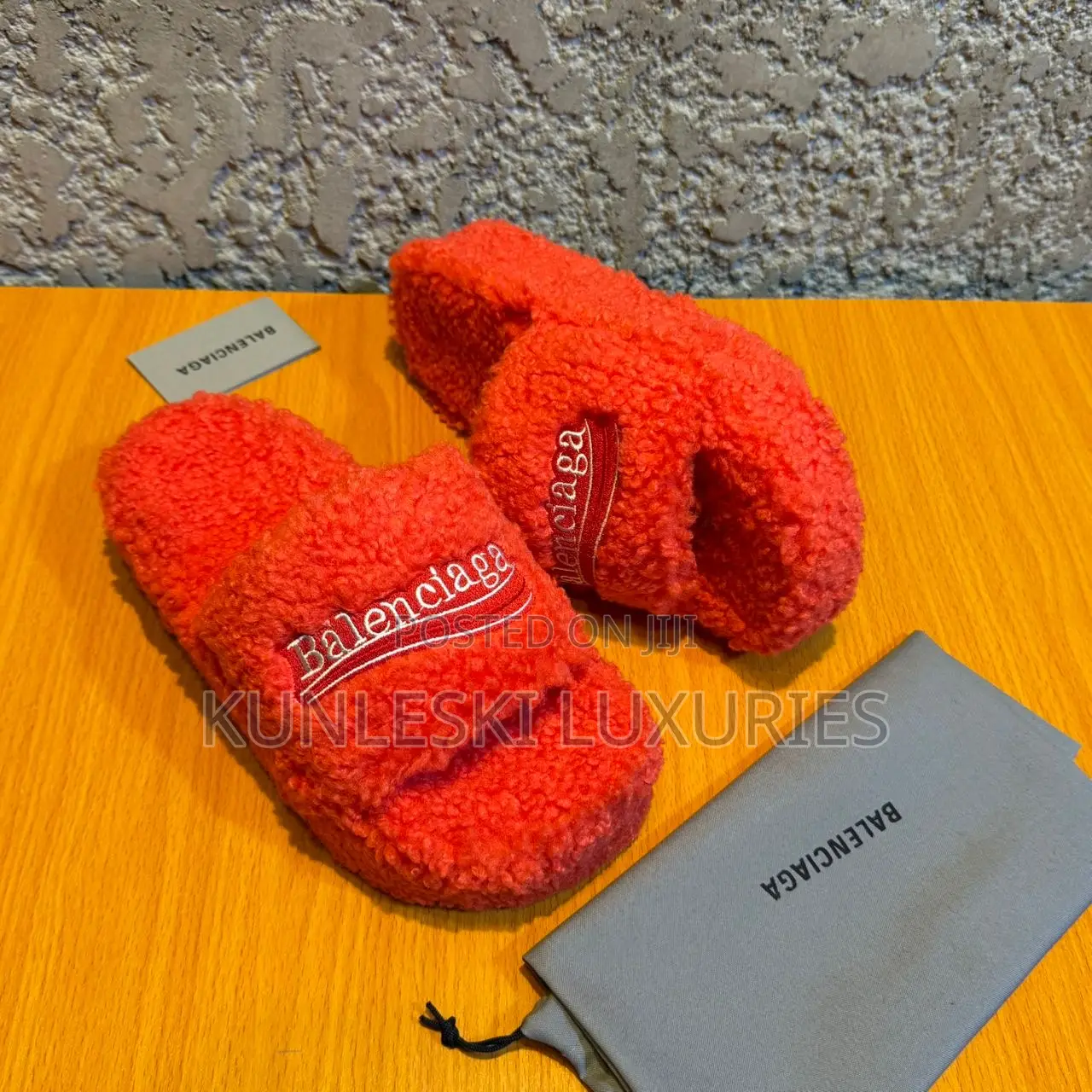 Original Balenciaga Furry Big Sole Slides