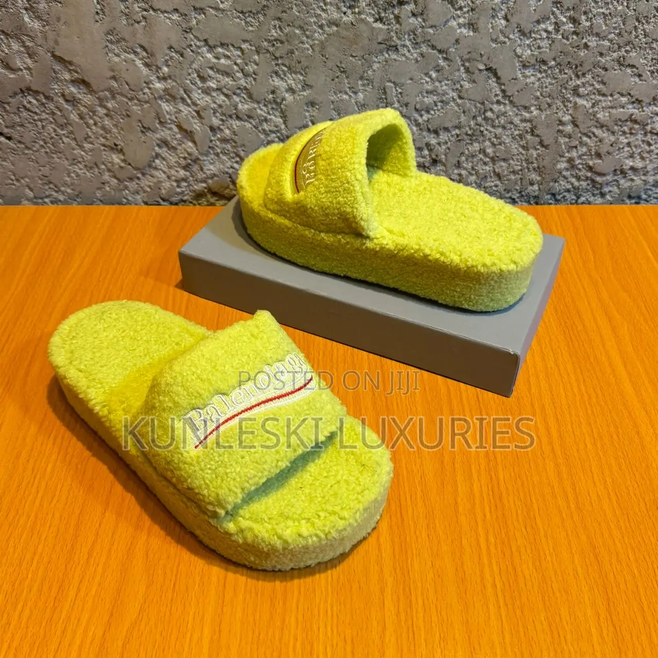 Original Balenciaga Furry Big Sole Slides