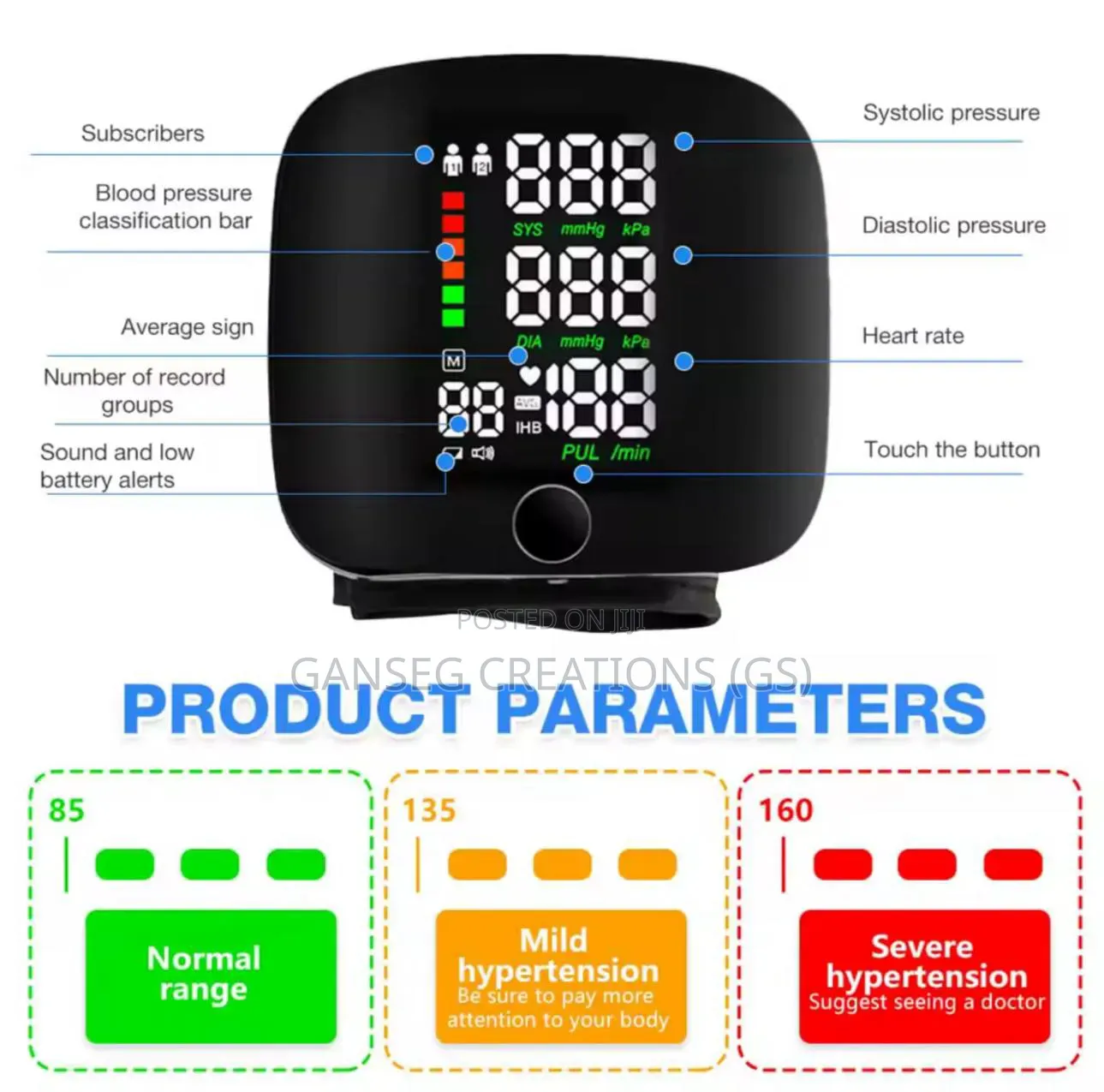 Monitor Your Bp With This Premium Rechargeable Wrist Electronic Bp