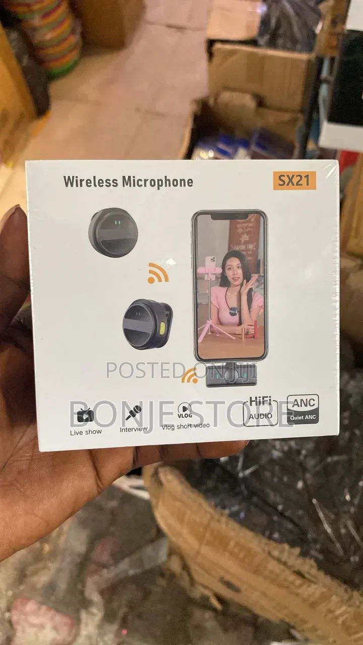 Sx21 Dual Wireless Microphone With Led Display Case, Noise Cancelling