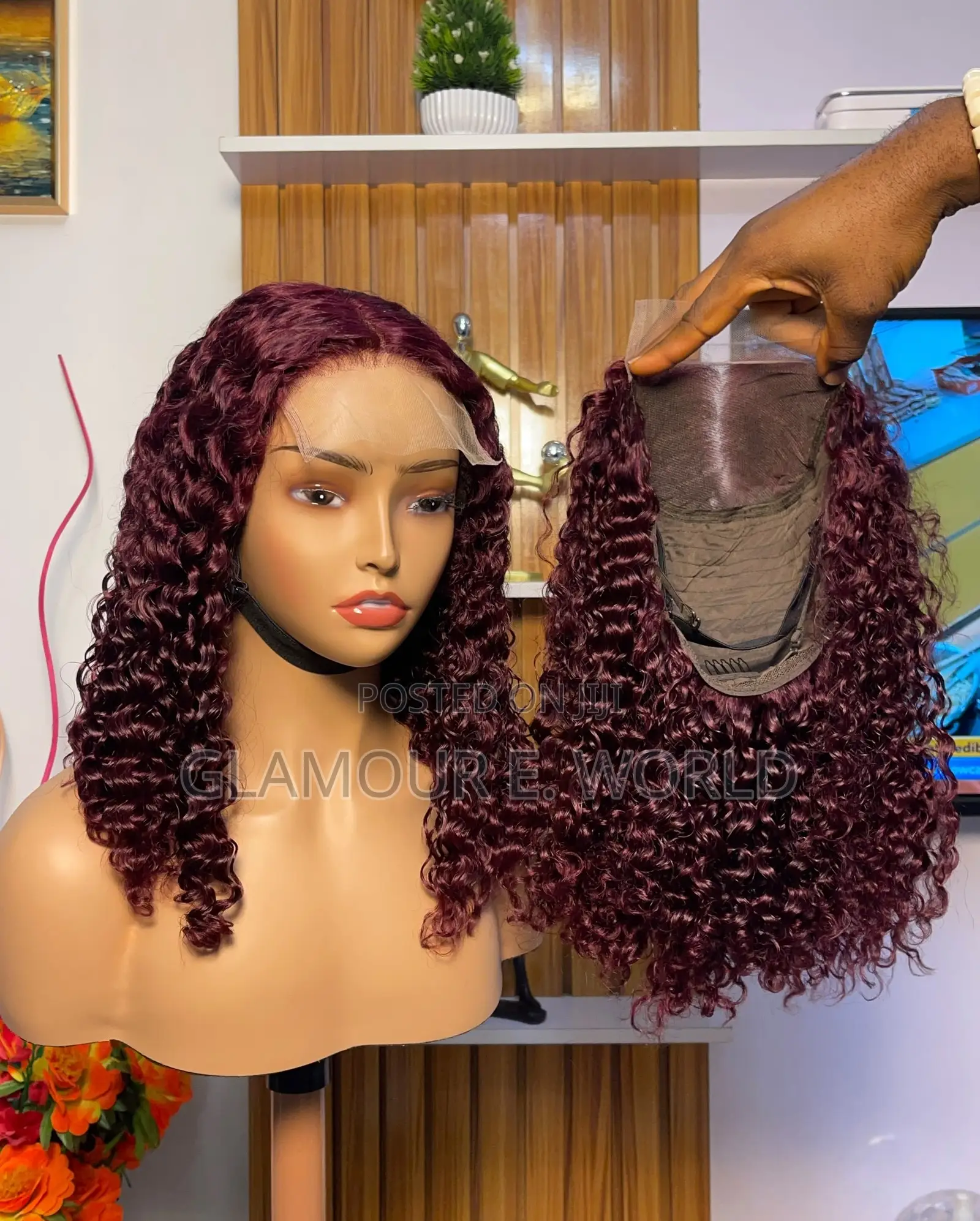 16inches 4x4 Double Drown Jery Curl 4x4 Wine