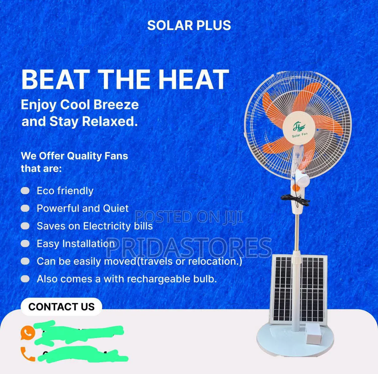 *Quality 16 Inches Hc Rechargeable Standing Fan With Solar Panel