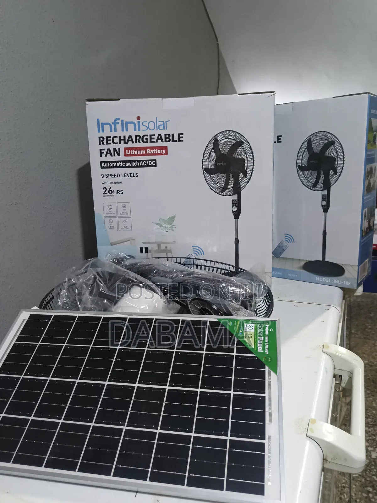 Infini Solar Lithium Rechargeable 18 Inches Fan