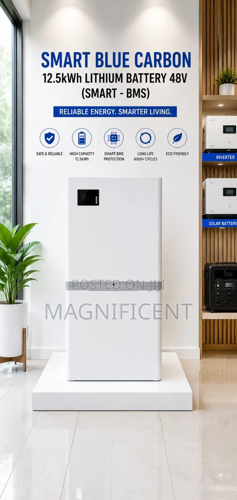 Smart Blue Carbon 12.5kwh 48v Lithium Battery – Advanced Solar Energy