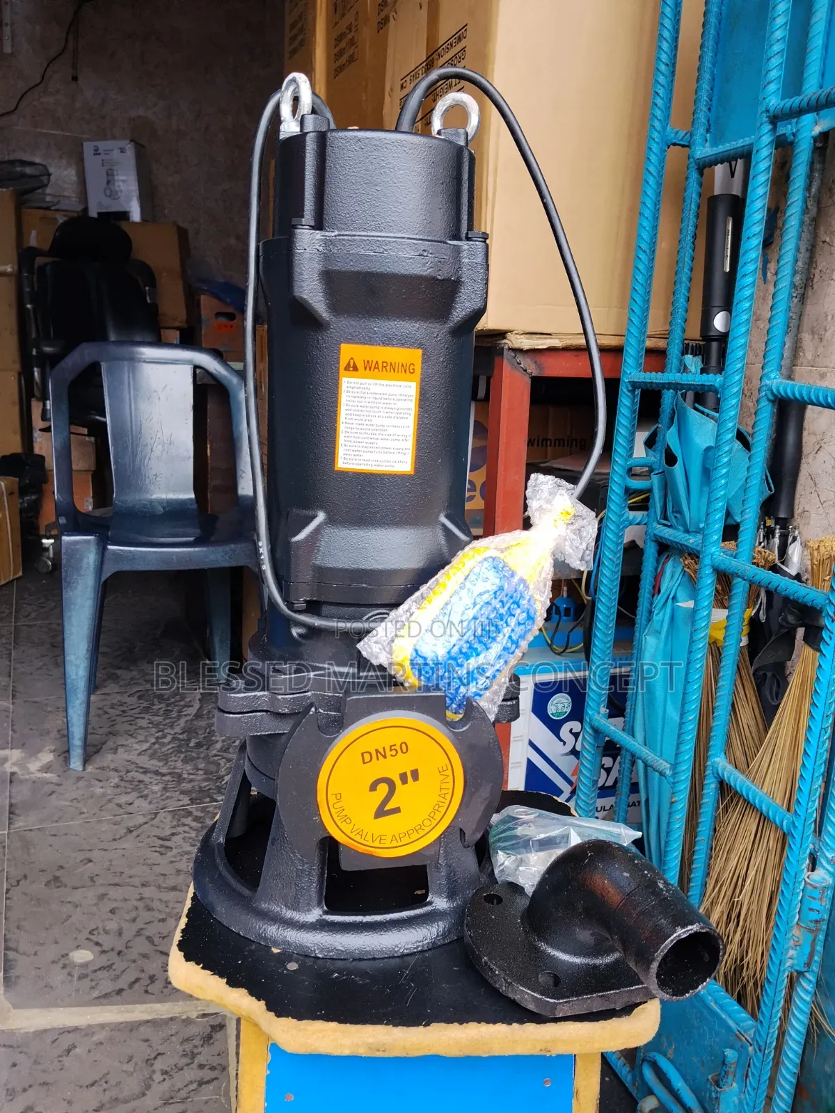 3hp Sewage Pump With Grinder, Full Cast Iron Body