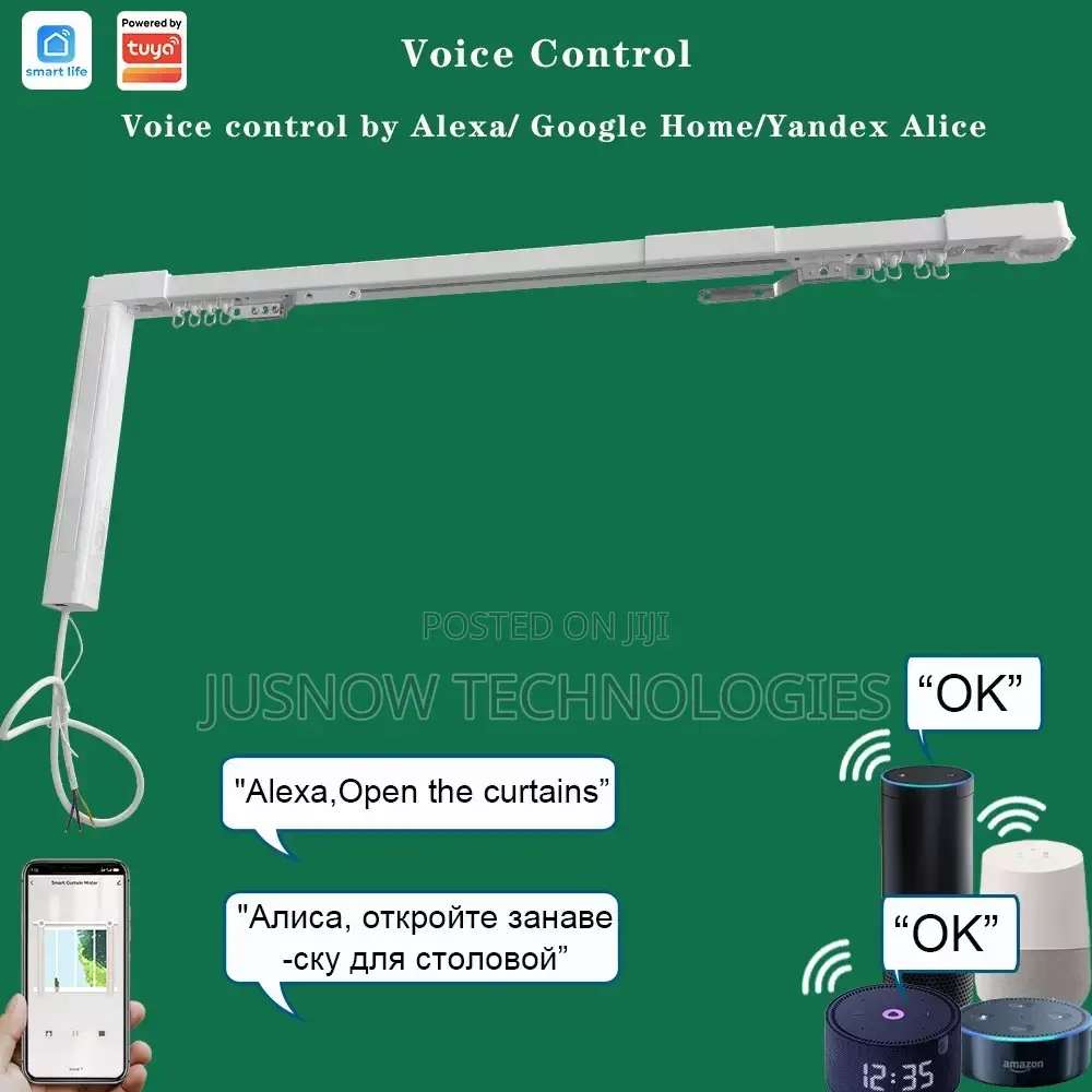 Tuya Smart Curtain Rail – Automatic Motorized Curtain System