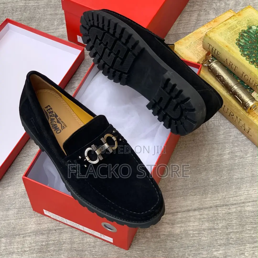 Original Salvatore Ferragamo Suede High Sole Shoes