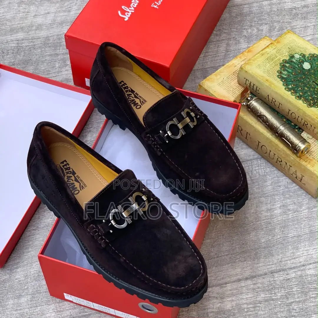 Original Salvatore Ferragamo Suede High Sole Shoes