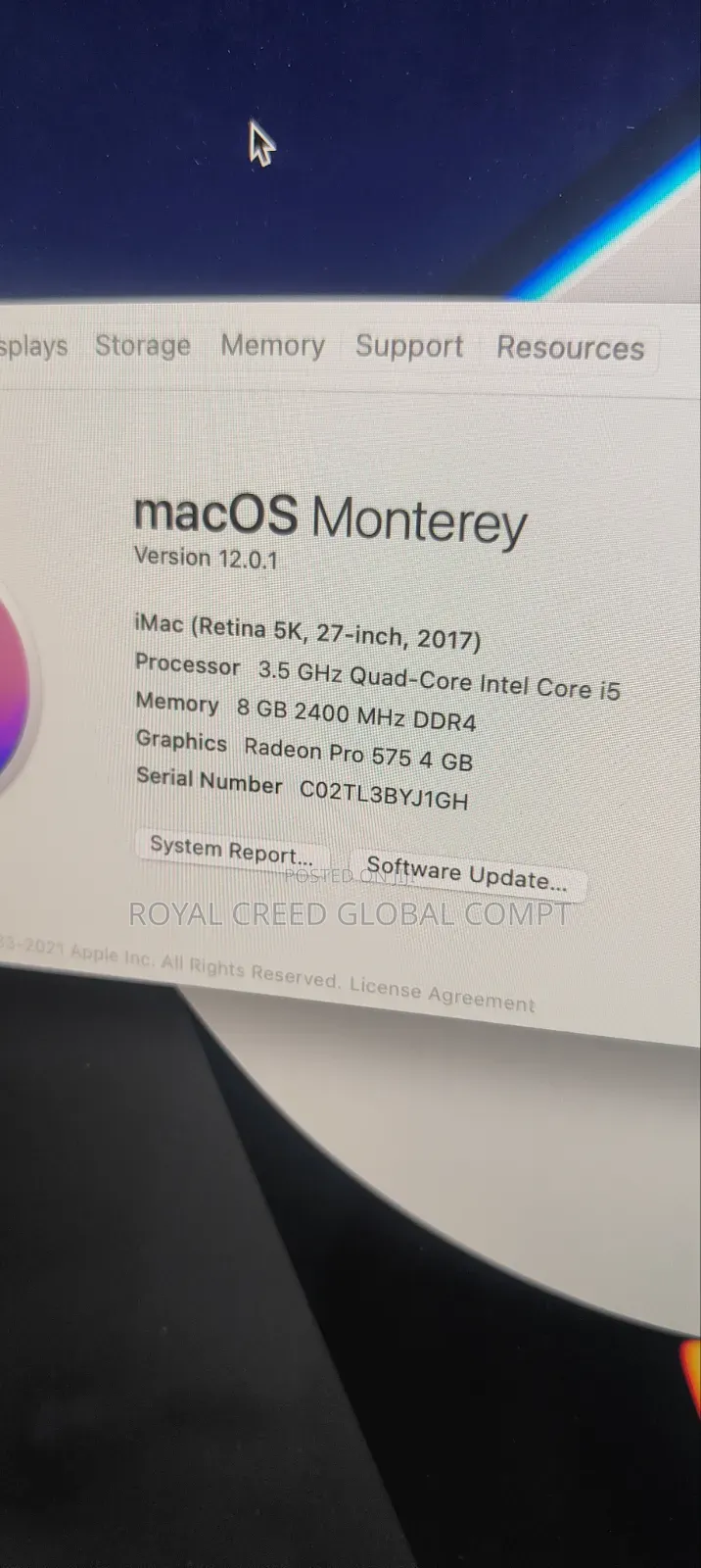 Desktop Computer Apple iMac 32GB Intel Core i5 SSD 1T