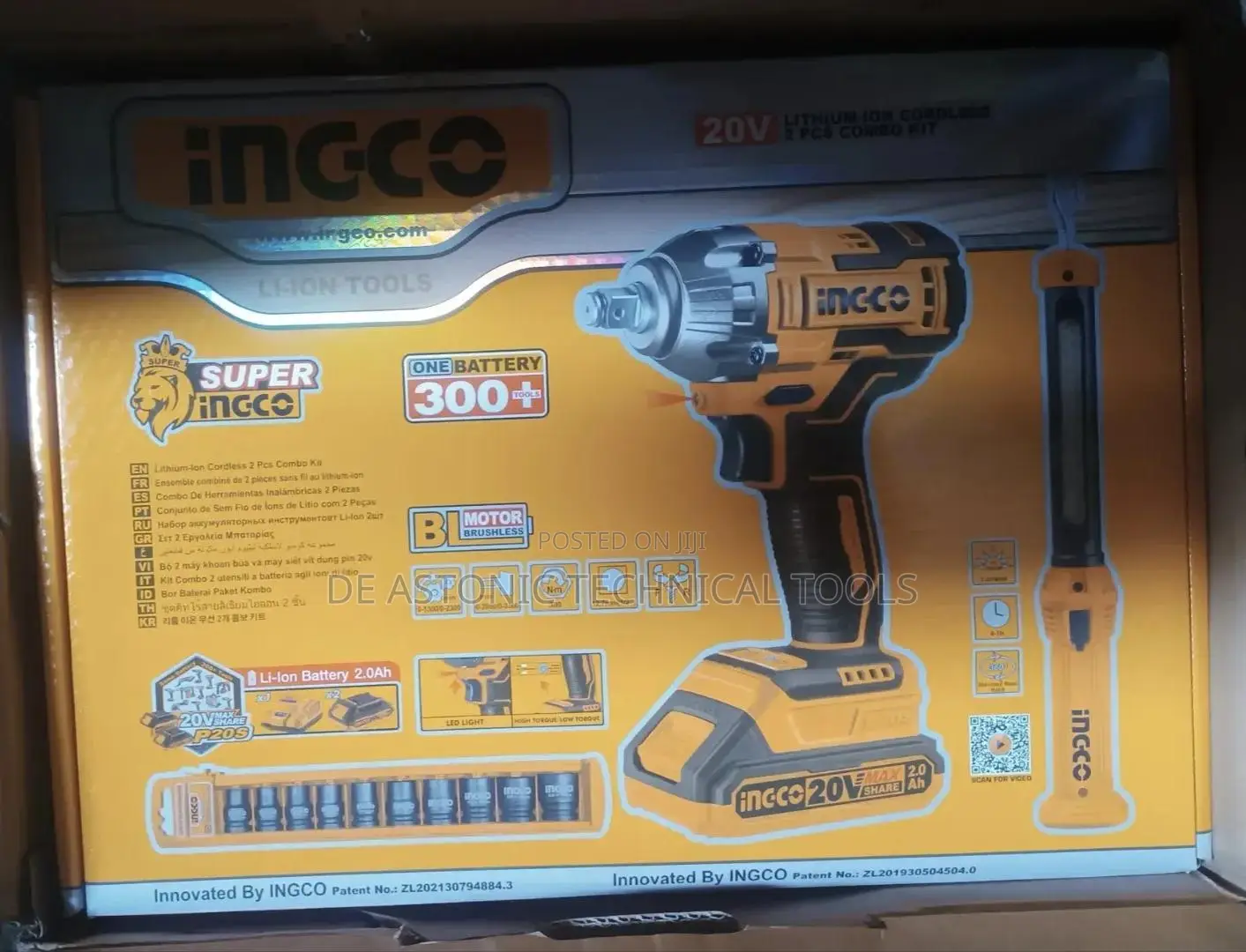 20v Li-Ion Cordless Impact Wrench Worklight Combo Kit