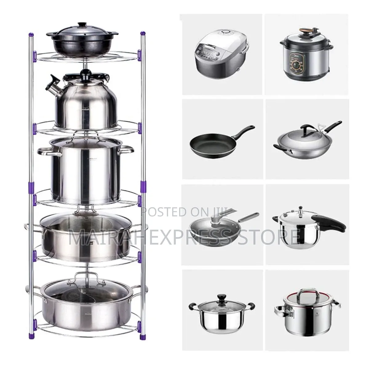 5 Tiers Kitchen Pot Stand Organizee Rack 2st7