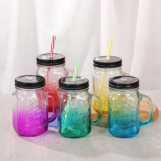 Mason Glass Cup With Lid and Straw | Souvenir Gift Mug