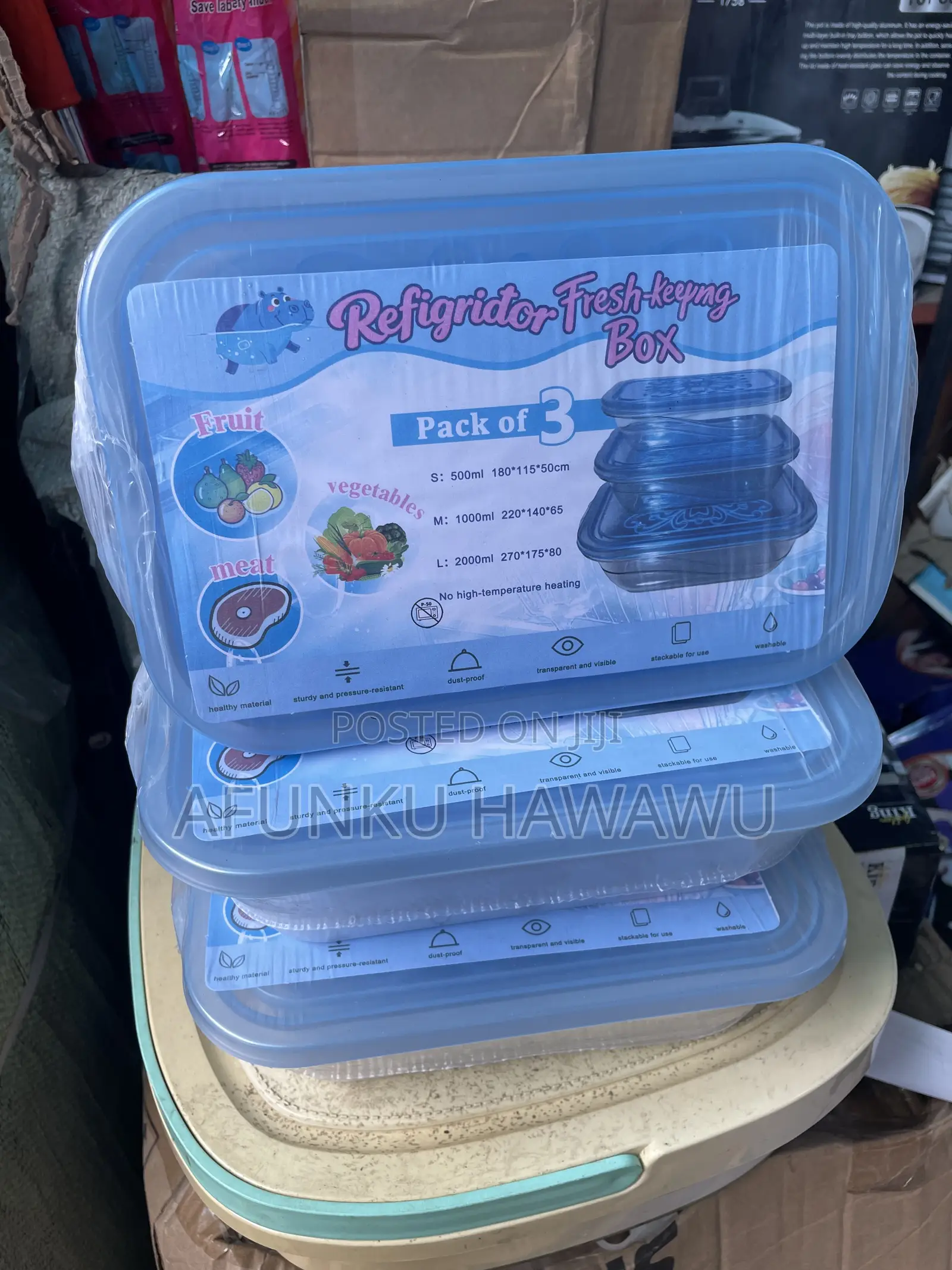 3 Pack Refrigerator Fresh Keeping Box