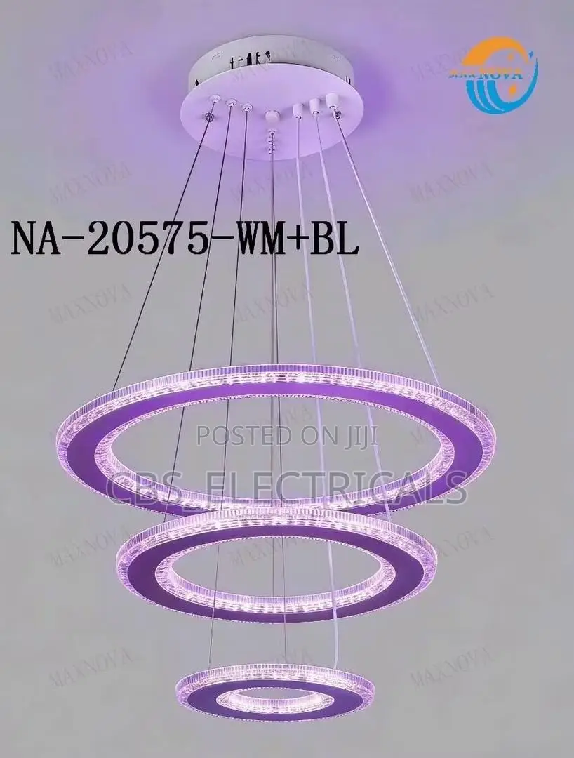 Triple-Ring Crystal Led Chandelier