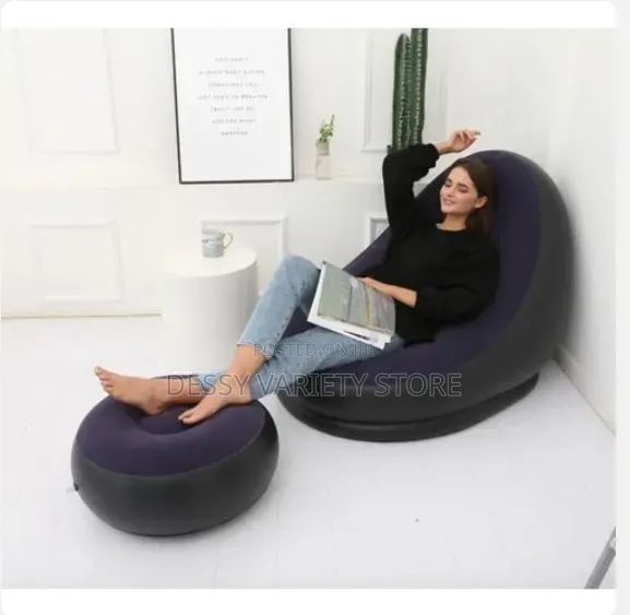 Inflatable Leisure Sofa Lazy Couch Bag Chair With Footstool