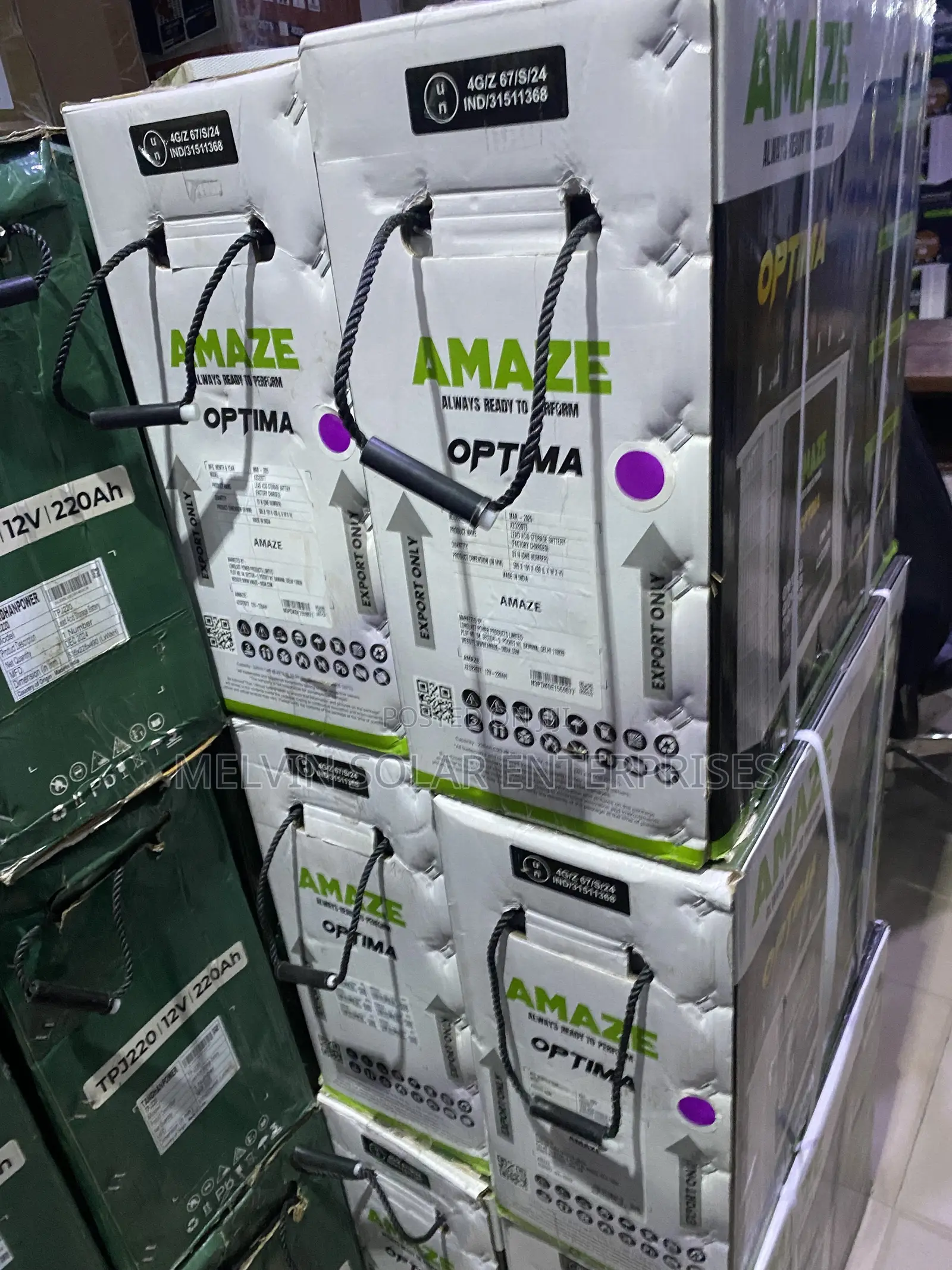 220ah 12v Amaze Optima Solar Tubular Batteries Available Now in Store