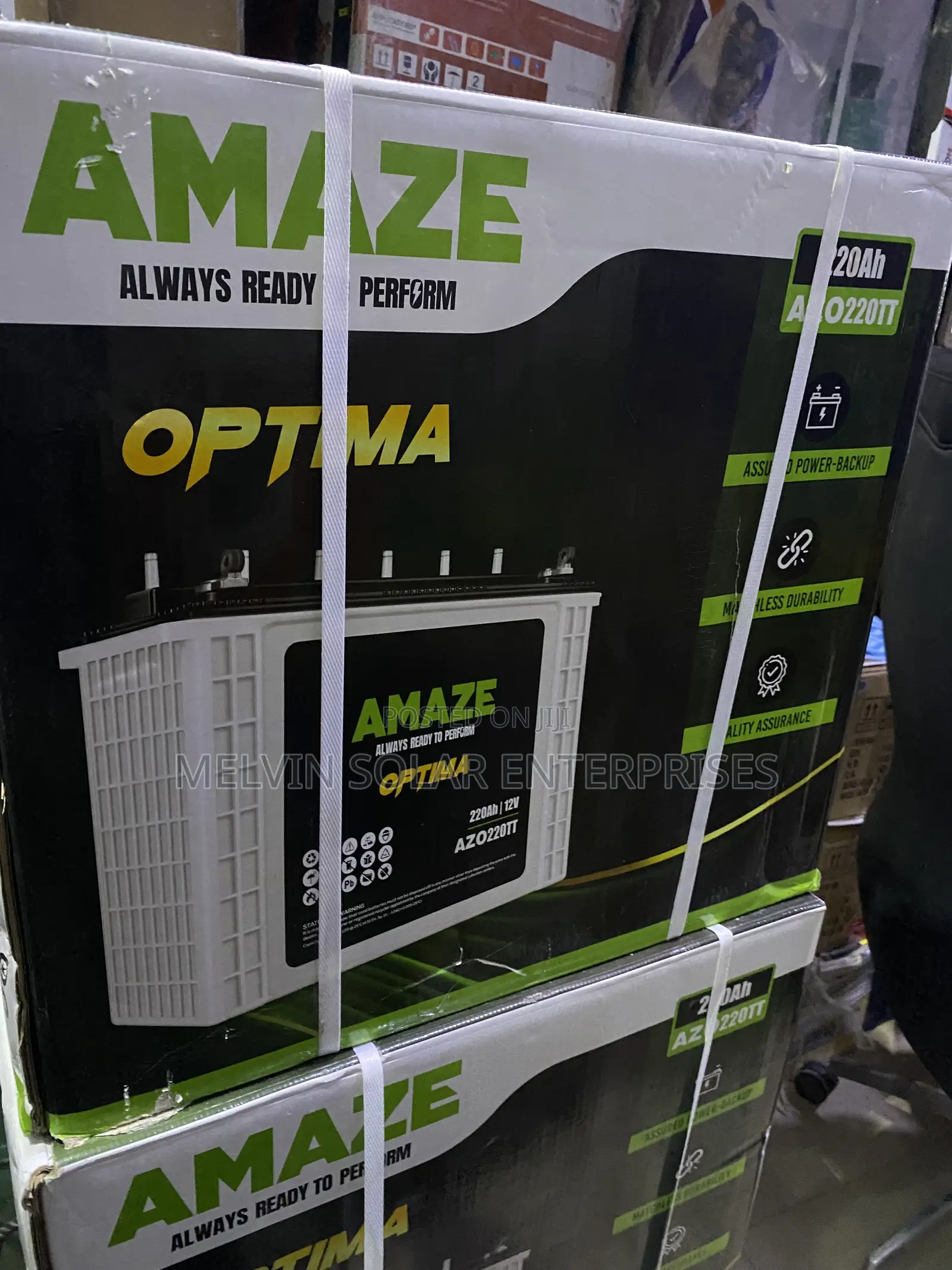 220ah 12v Amaze Optima Solar Tubular Batteries Available Now in Store