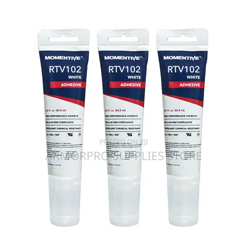 2.8 Fl. Oz. Tube of Momentive Rtv102 White Adhesive