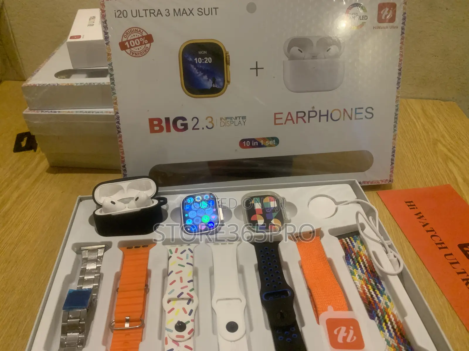 I20 Ultra 3 Max Smart Watch Free Airpod, 7 Straps, Free Airpod Pouch