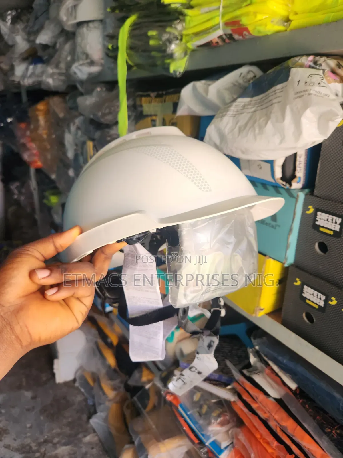 Msa Vented Helmet With Glass, 4 Chin Strap