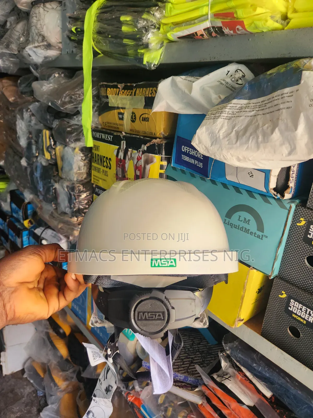 Msa Vented Helmet With Glass, 4 Chin Strap