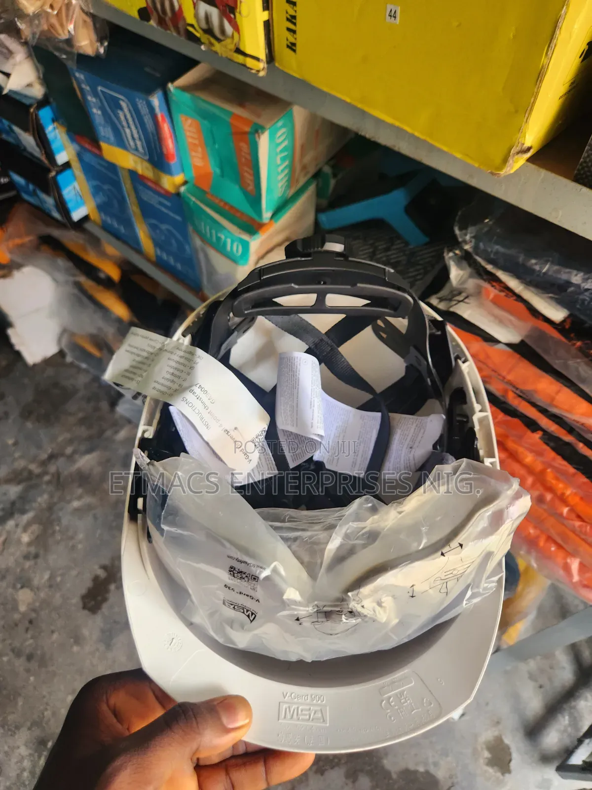 Msa Vented Helmet With Glass, 4 Chin Strap