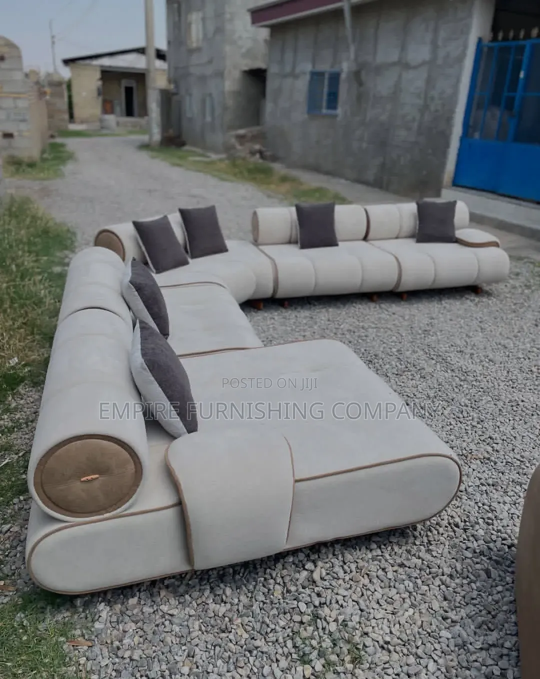 Off White L Shape Sofa Set