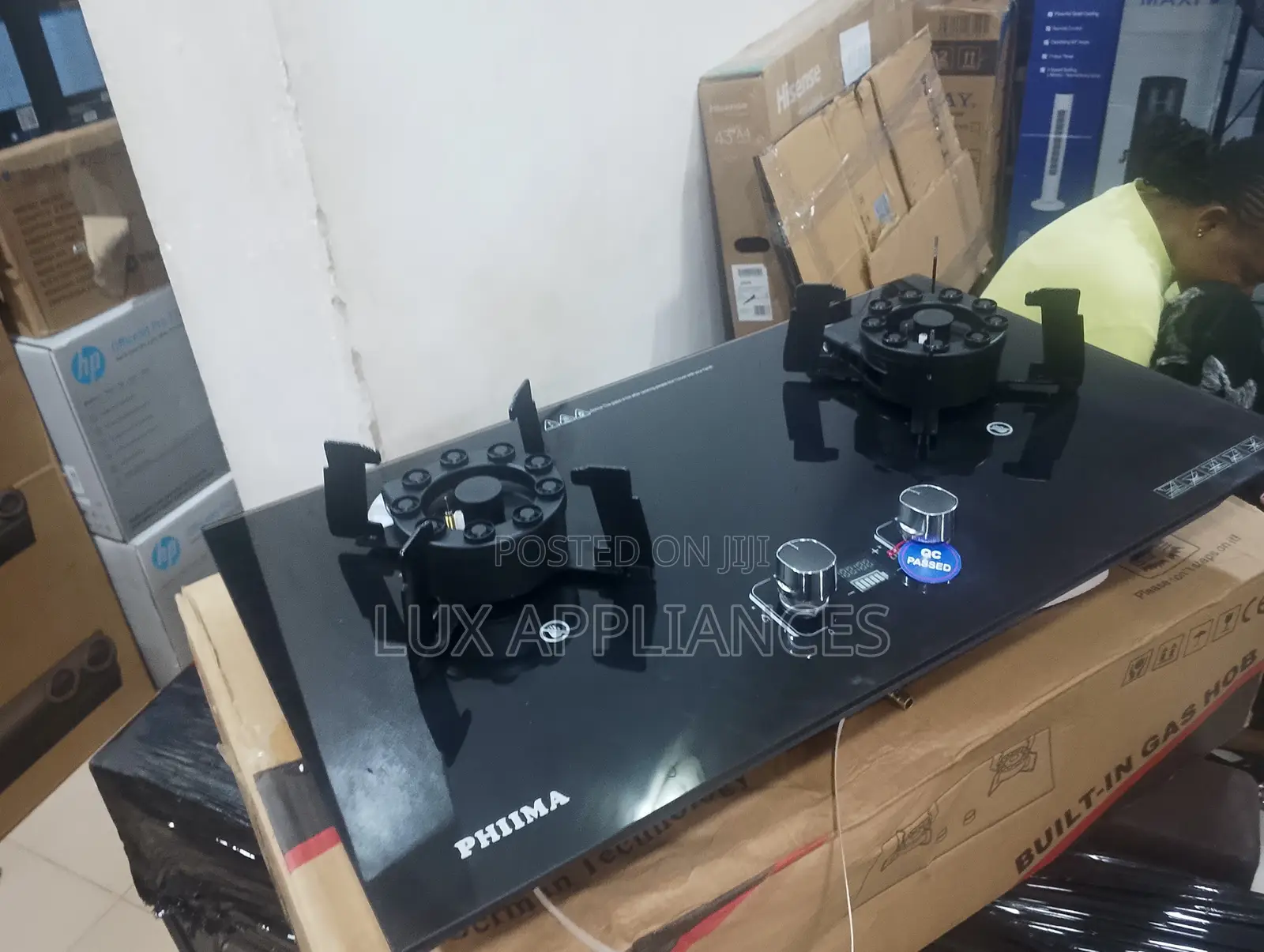 Phima Black Glass 2 Burner Gas Cooker