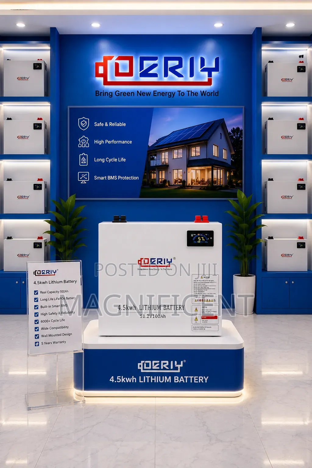 Deriy 4.5kwh Lithium Battery (51.2v 100ah) – Reliable Solar Energy