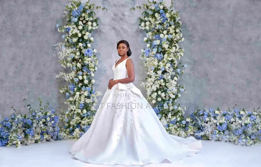 Mikado Sleeveless Ball Gown With Bow