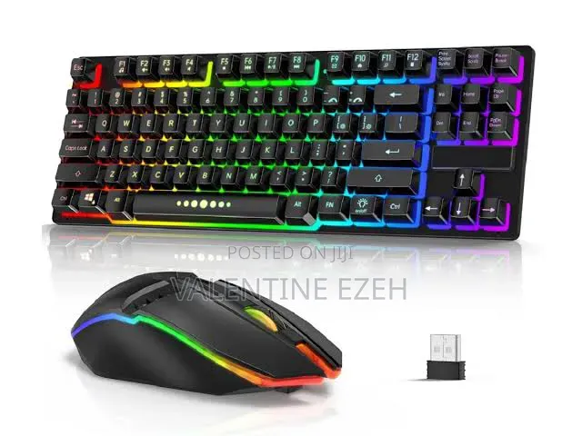 Wireless Gaming Keyboard and Mouse With RGB Lights