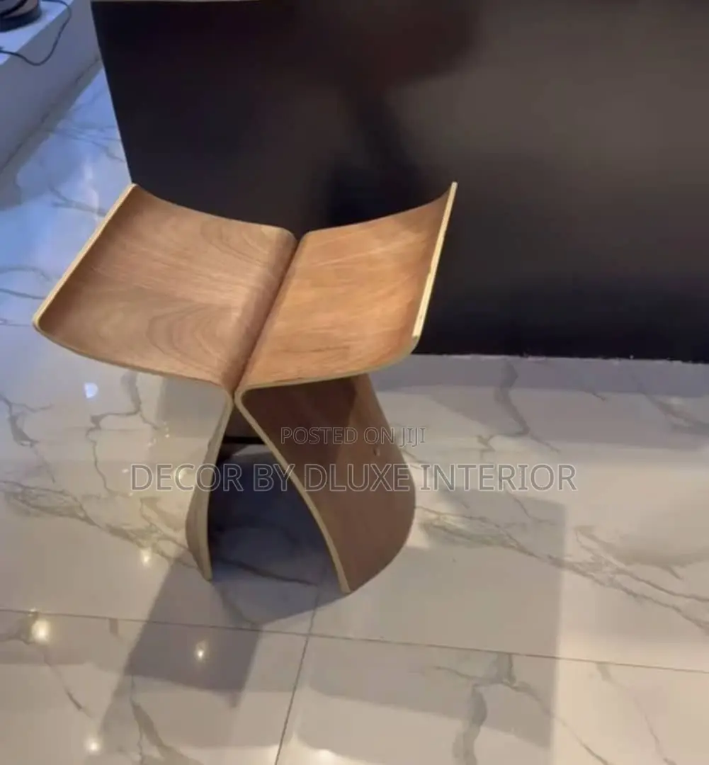 Nordic Butterfly Wooden Curved Low Seat Side Stool