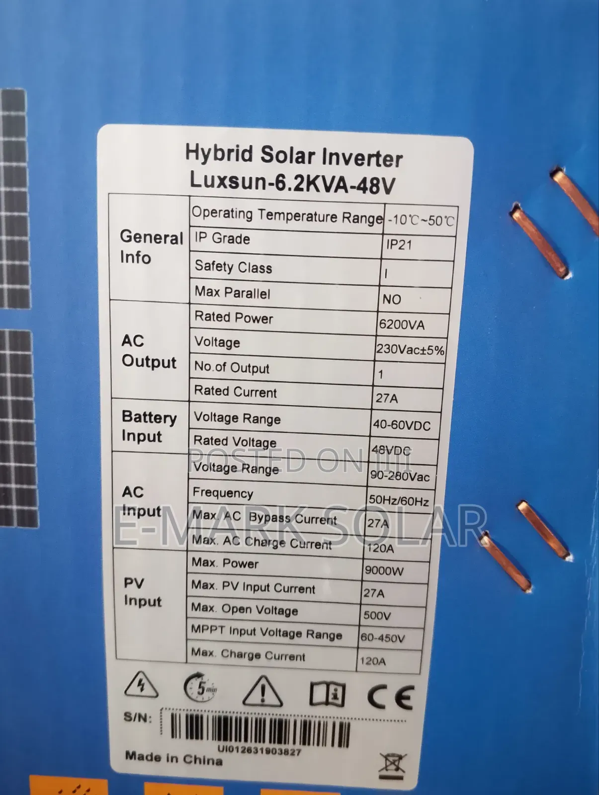 4.2kva 24v Luxson Hybrid Solar Inverter Is Now Available Call Today