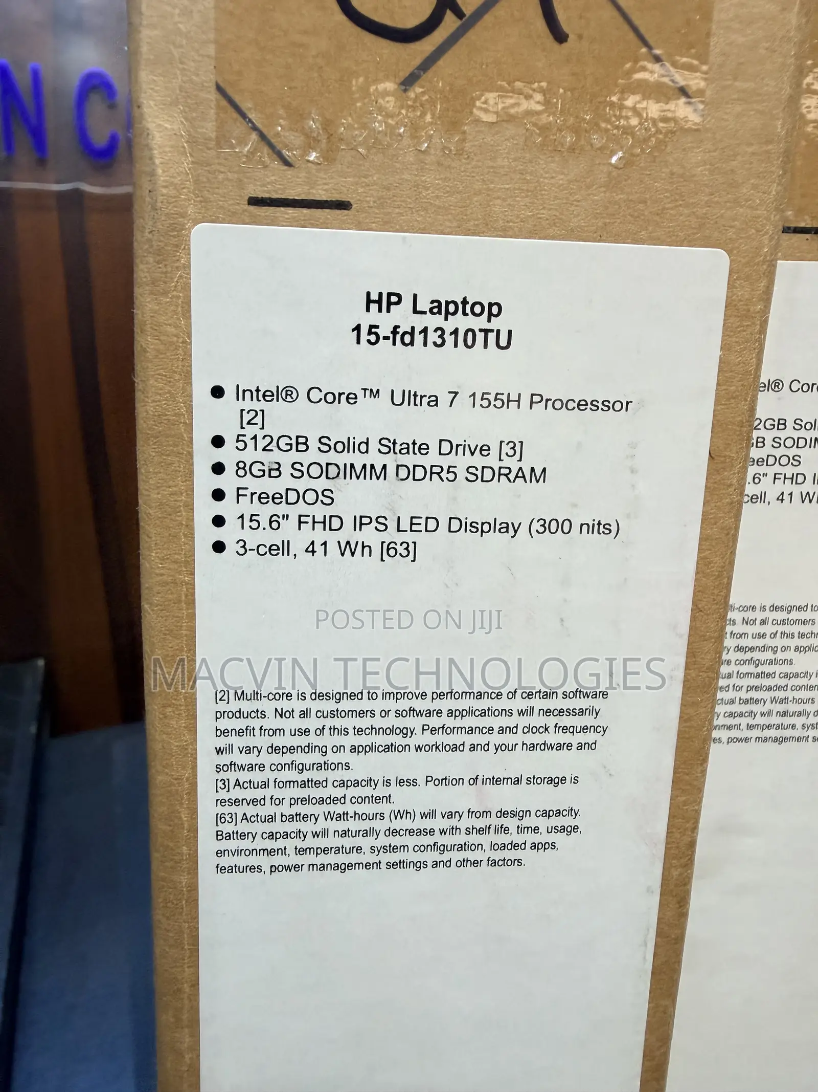 New Laptop HP 15 8GB Intel Core Ultra 7 SSD 512GB