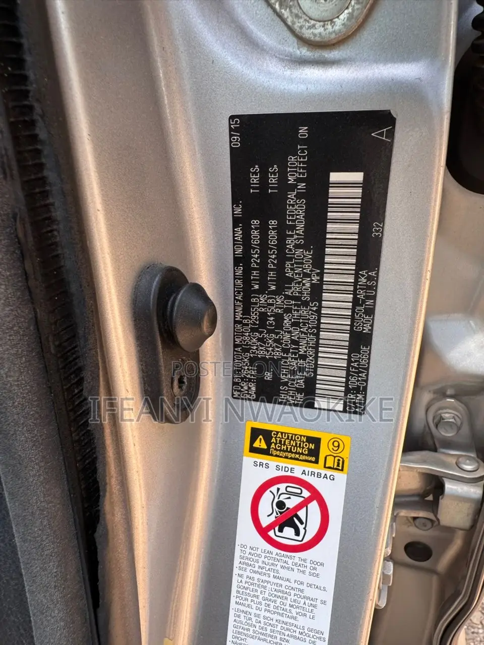 Toyota Highlander LE V6 4x4 (3.5L 6cyl 6A) 2016 Silver