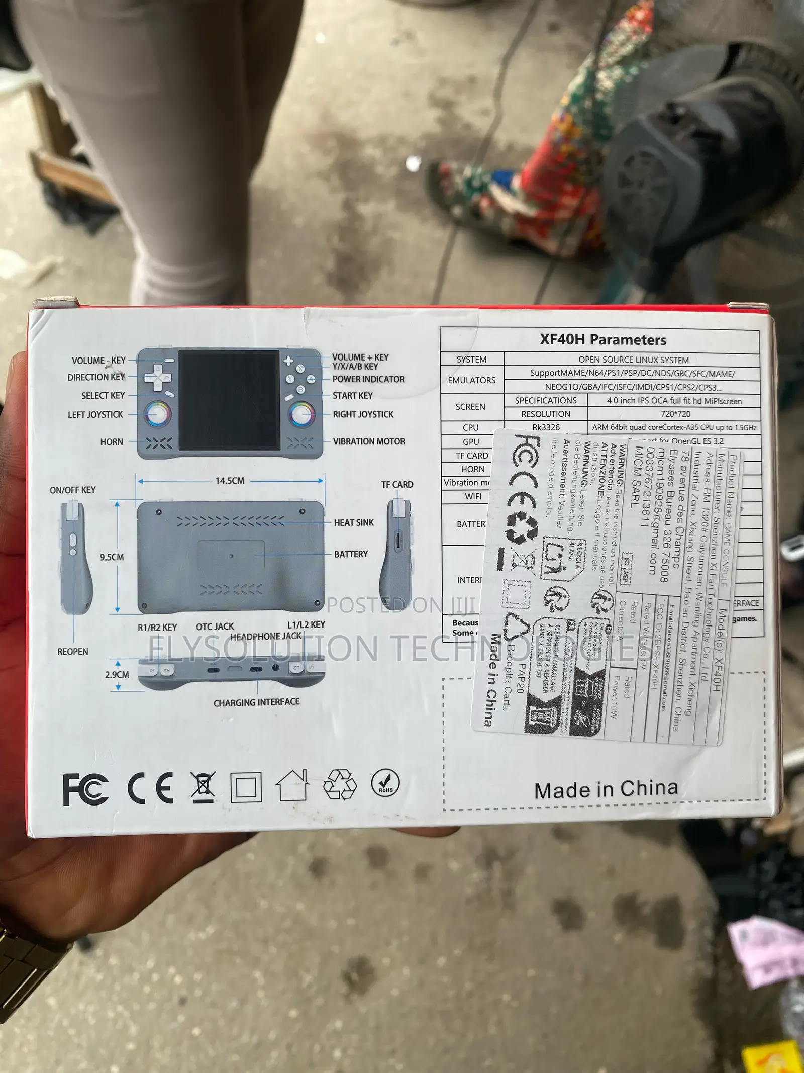 Handheld Game Console Xf40h 4000mah Battery 4 Inch Screen RGB Jostick
