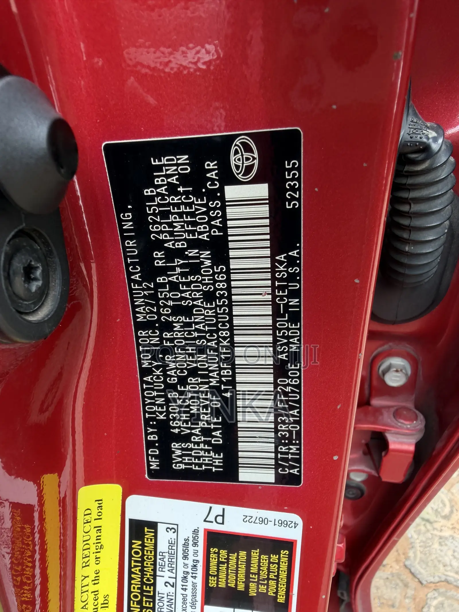 Toyota Camry SE 4dr Sedan (2.5L 4cyl 6A) 2012 Red