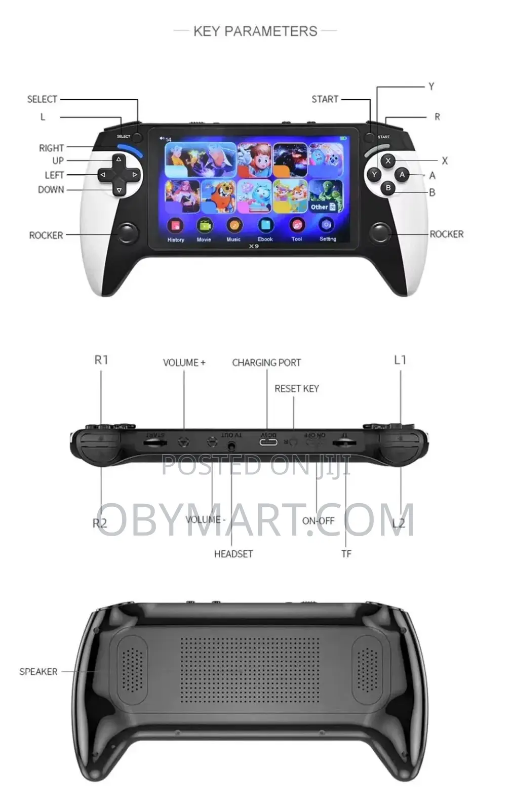 Black Hawk 5.5 Inch Large Screeen Handheld Video Game- Mode: X9