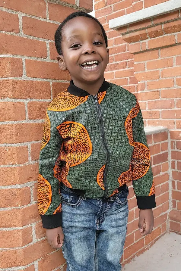 Jimbey African Print Unisex Kids' Bomber Jacket
