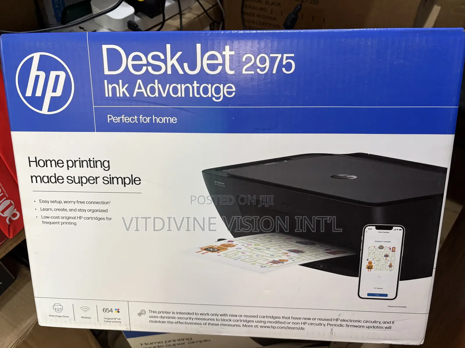 Hp Deskjet 2975 Printer Ink 3in1,Wireless,Bluetooth 654 Ink