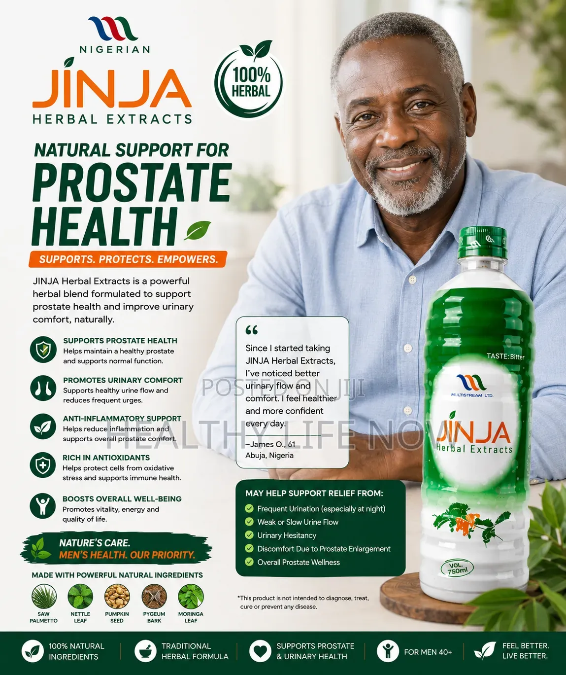 Jinja Supports Relief of Frequent Urination for Men and Women