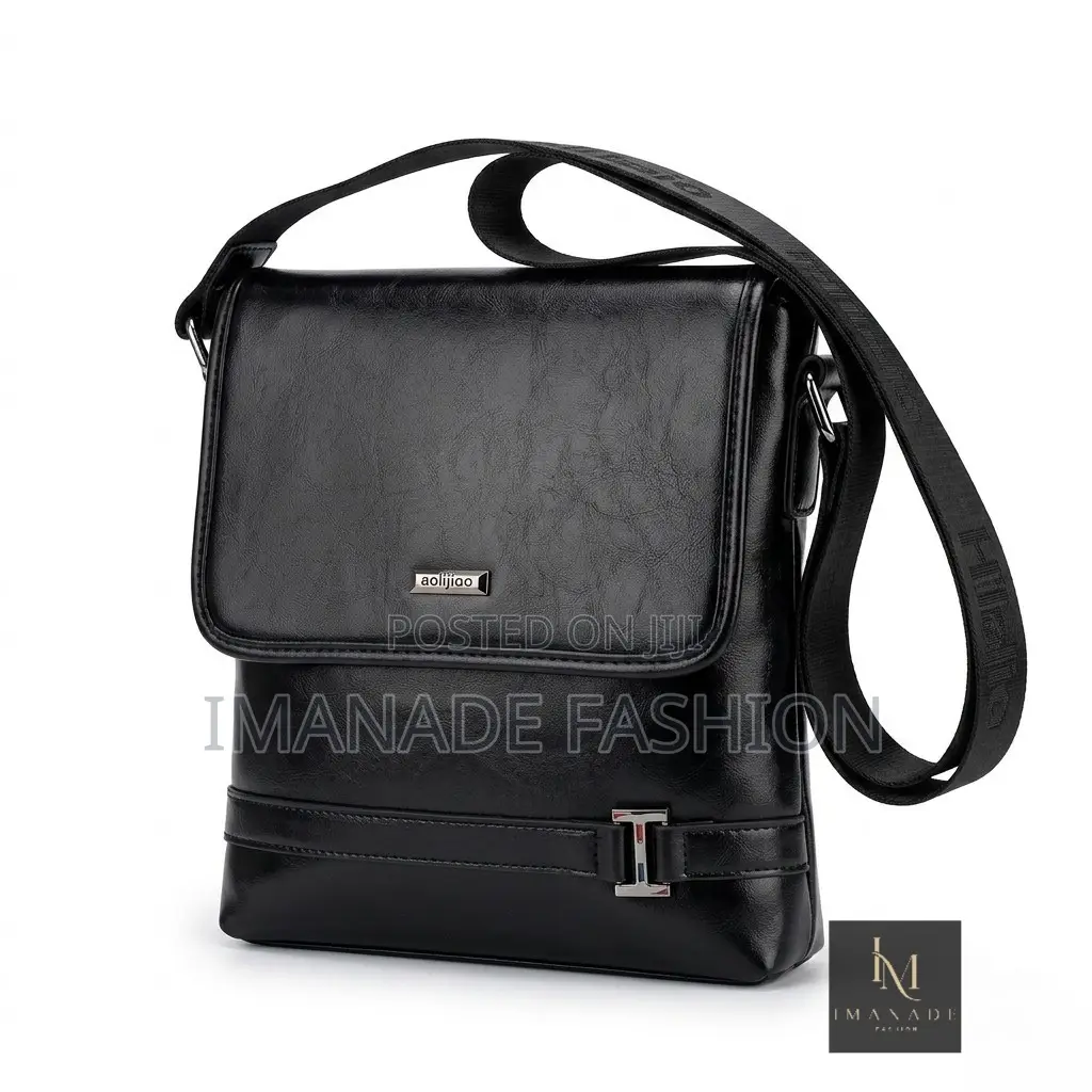 Flapover Crossbody Bag – Black