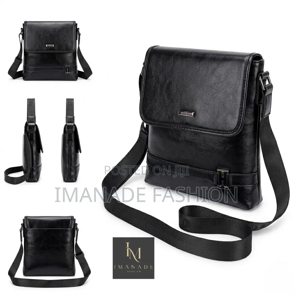 Flapover Crossbody Bag – Black