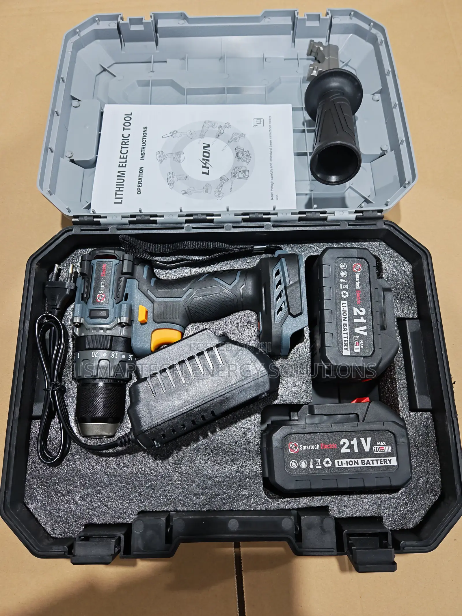 Smartech 21v Cordless Hammer 120n.M Brushless Drill Set for Wood Metal