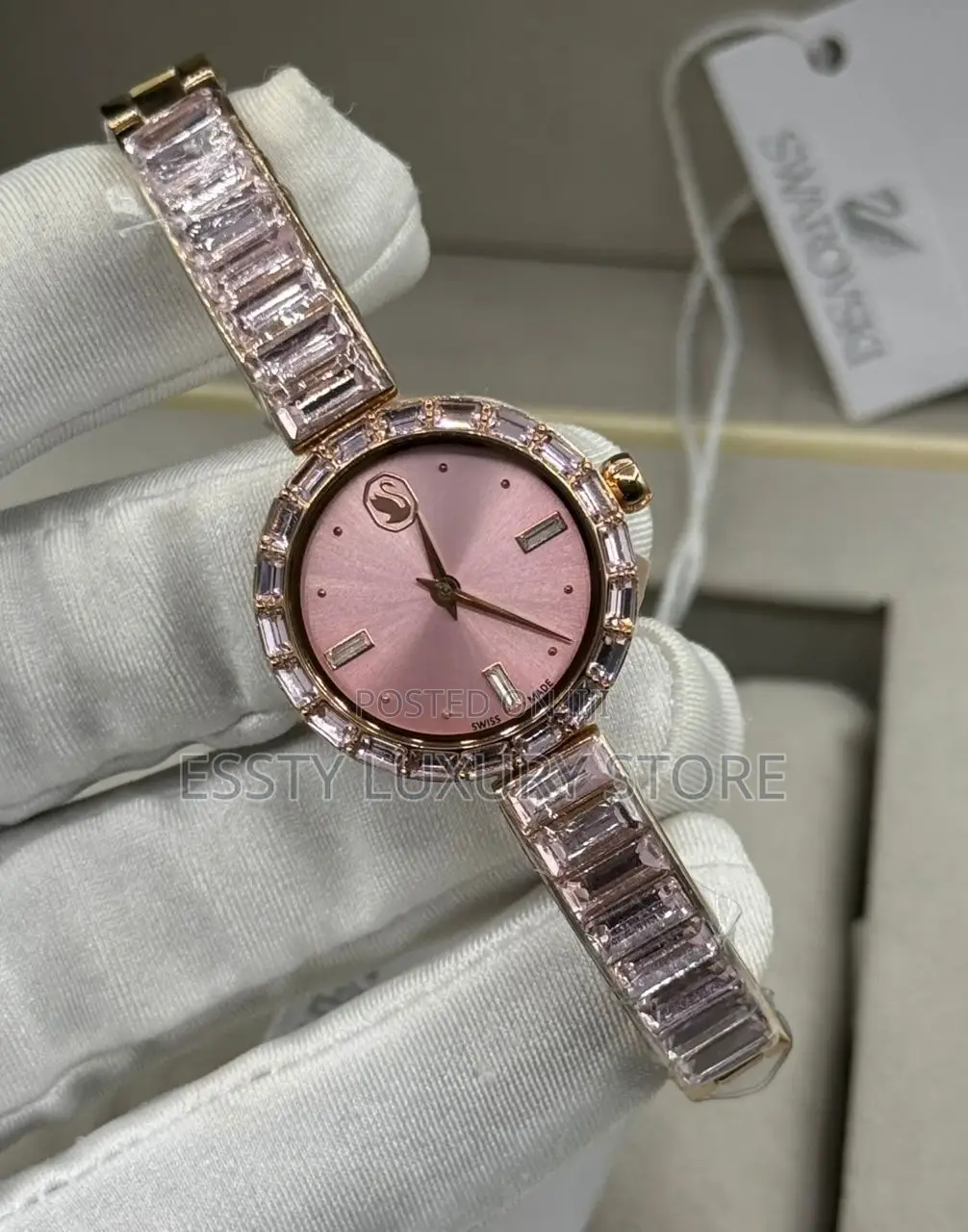 Swarovski Quality Luxury Female Chain Wristwatch