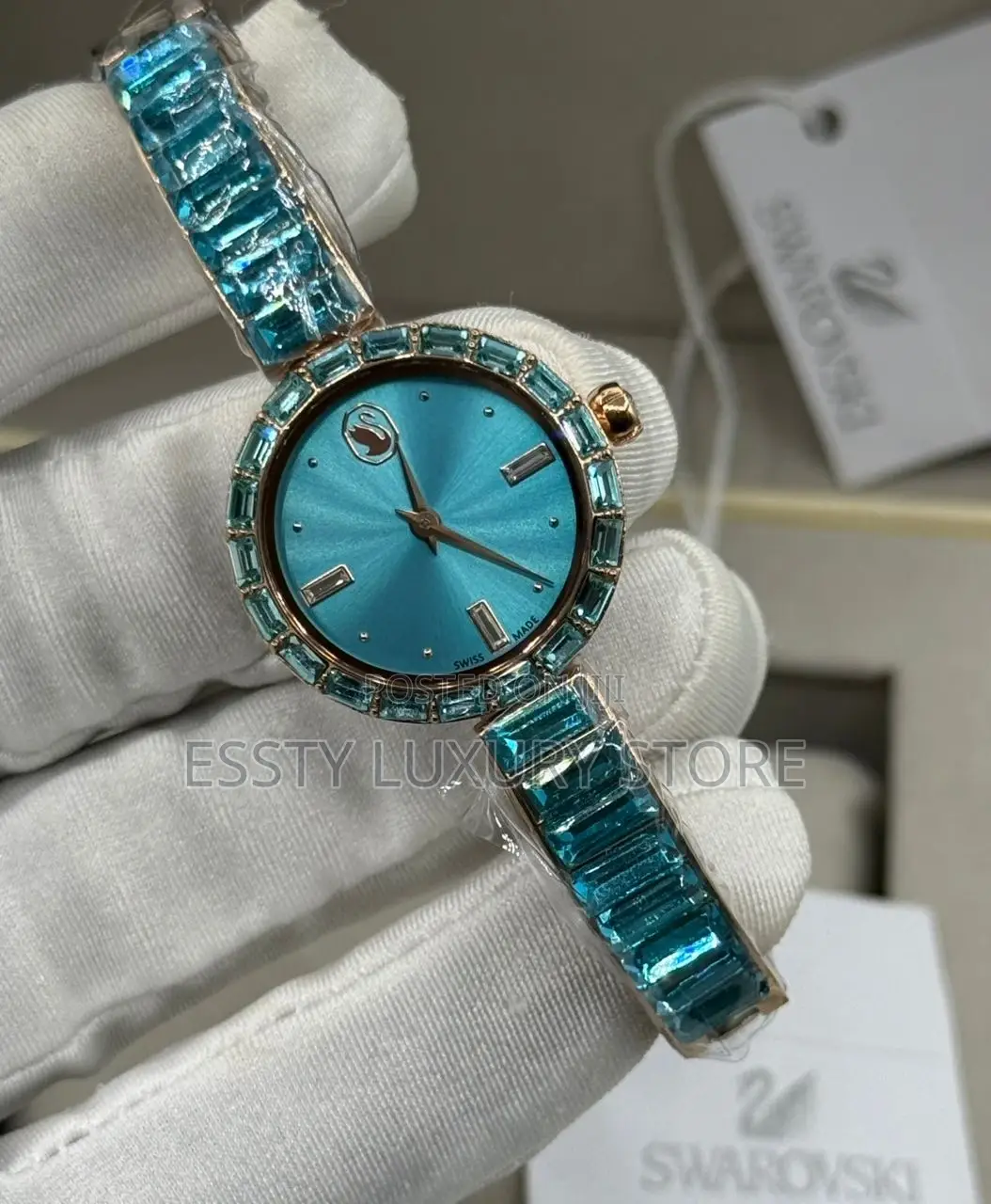 Swarovski Quality Luxury Female Chain Wristwatch