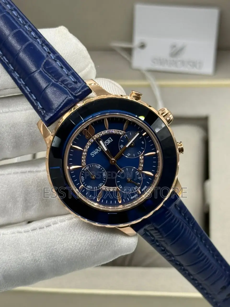 Swarovski Quality Luxury Female Genuine Leather Wristwatch