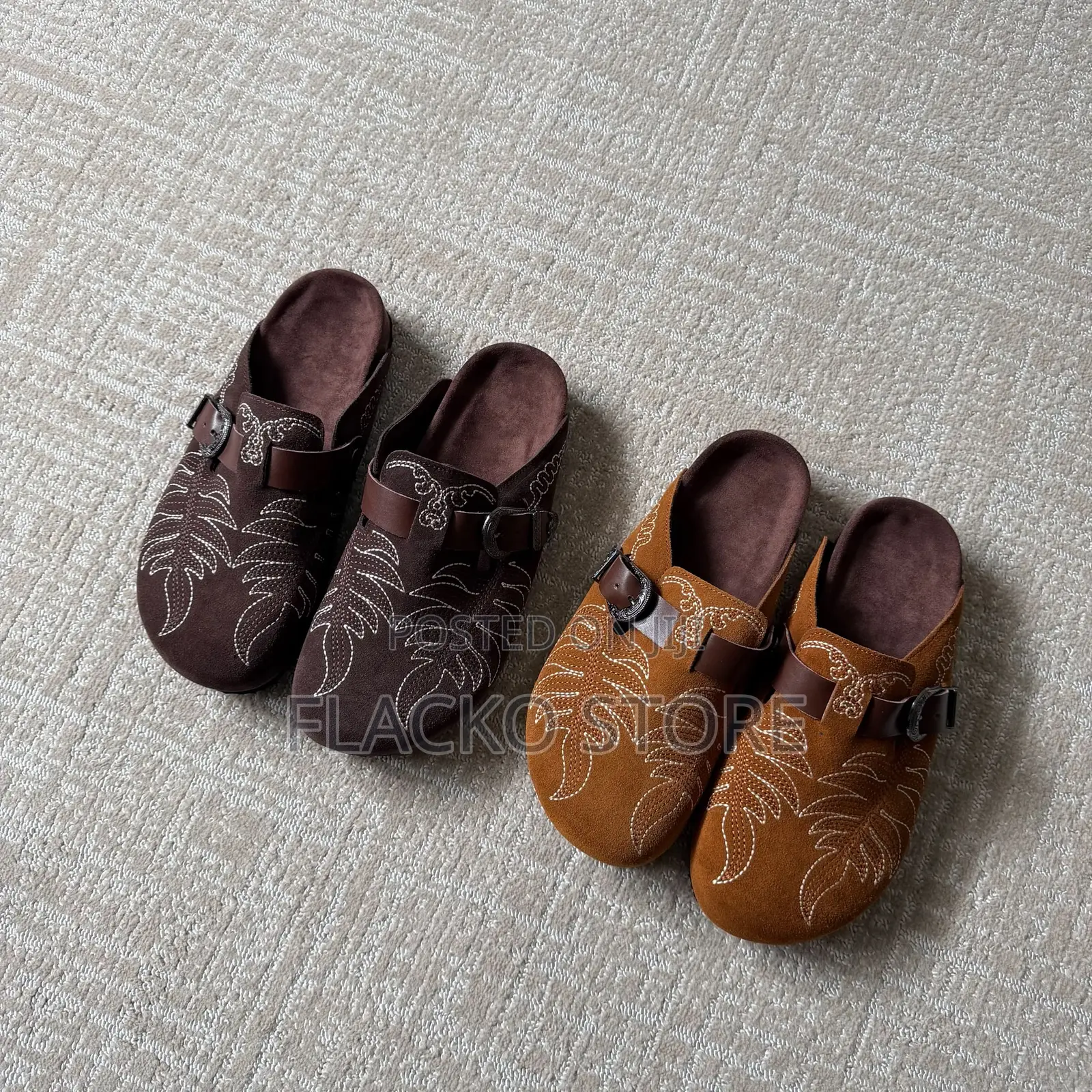 Original Embroidered Cow Boy Clogs Mules